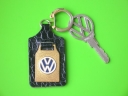 VW leather and enamel topper key chain