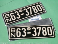 black licence plate set